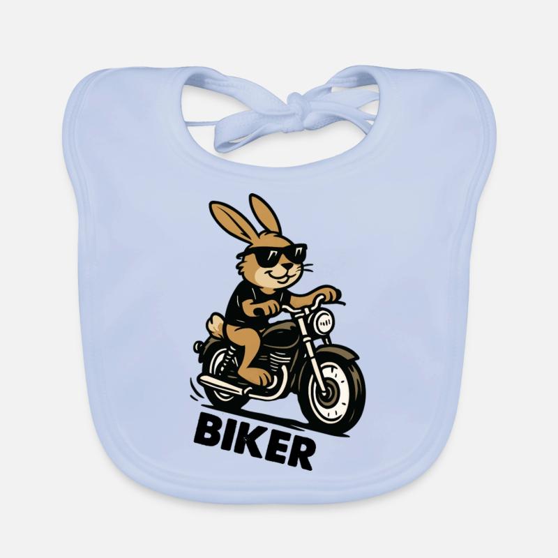 Rabbit Biker Organic Baby Bibs