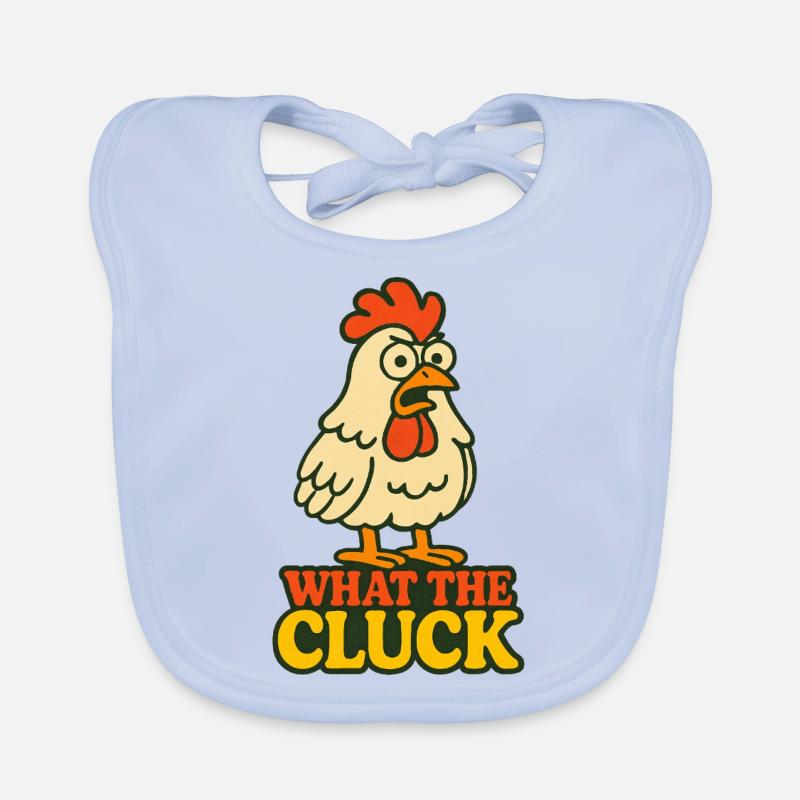 Qu’est-ce que c’est que le gloussement - Bavoir bio Bébé - bleu ciel