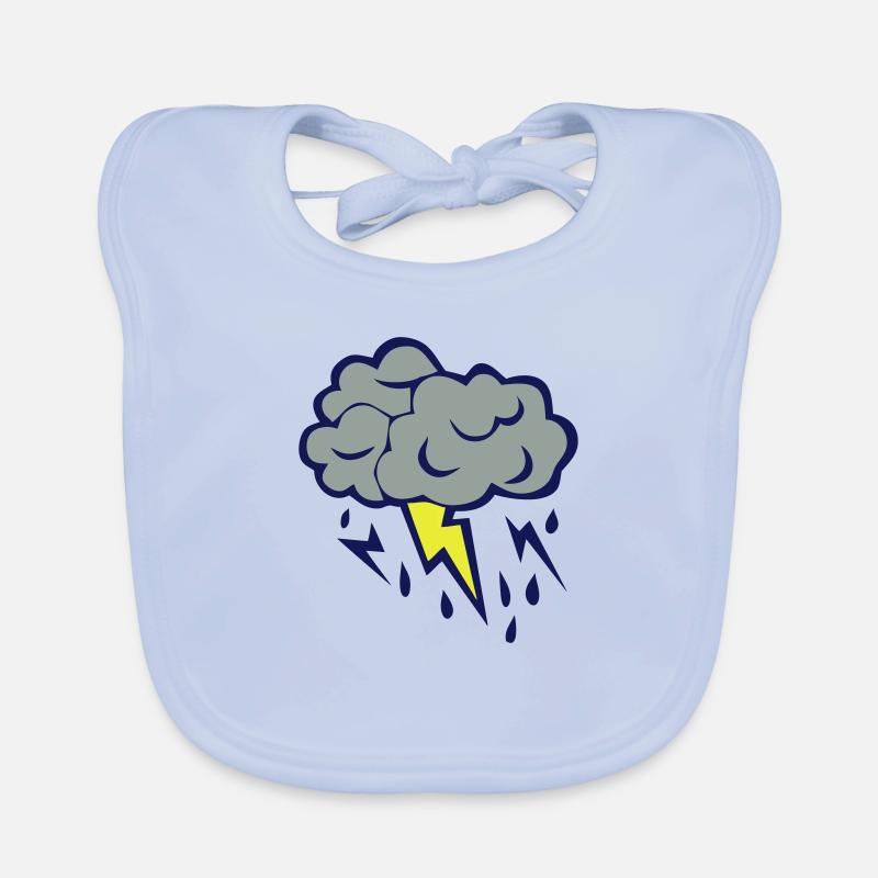 nuage eclair orage cloud pluie 606 Bavoir bio Bébé