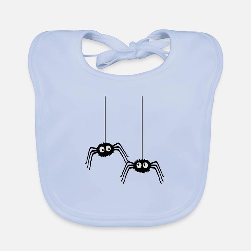 Funny Spiders - Bavoir bio Bébé - bleu ciel