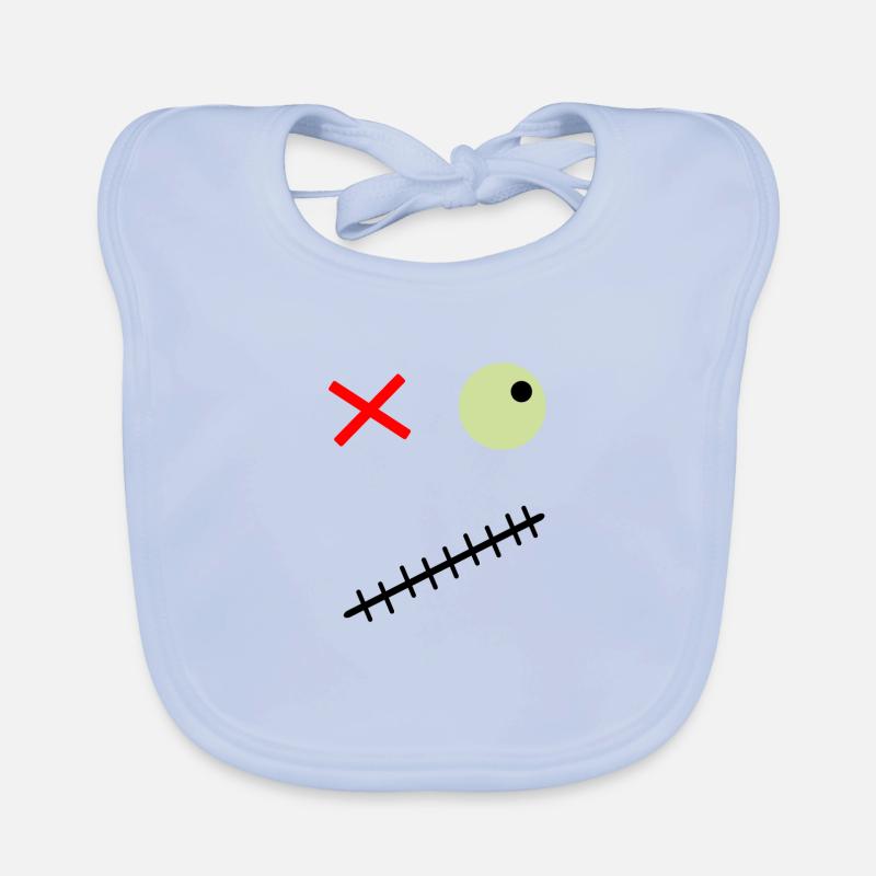 Terrifying face with a green eye Organic Baby Bibs
