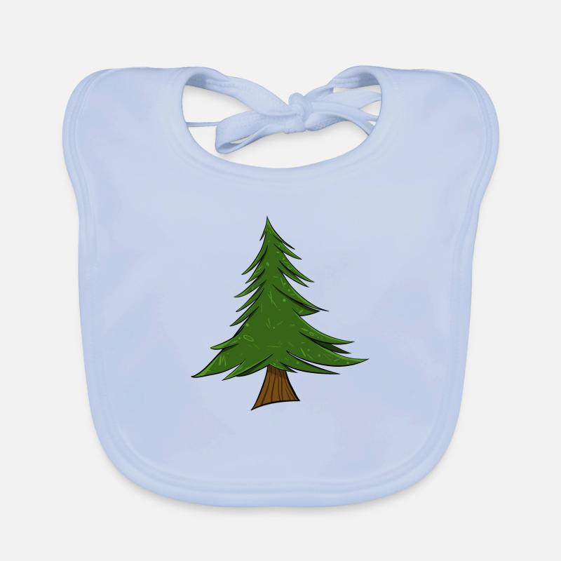 Tanne | Tannenbaum | Pine Tree - Baby Bio-Lätzchen - sky Blue