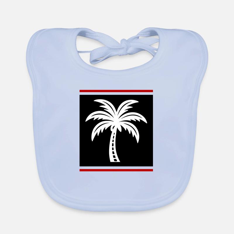 Icône de palmier - Bavoir bio Bébé - bleu ciel