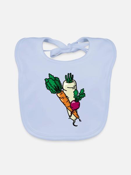 Vegetables Vegetable Garden Vegetables Gardener - Organic Baby Bibs - sky blue - Front
