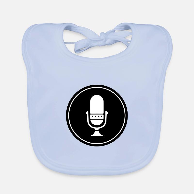 Podcast Microphone Icon Organic Baby Bibs
