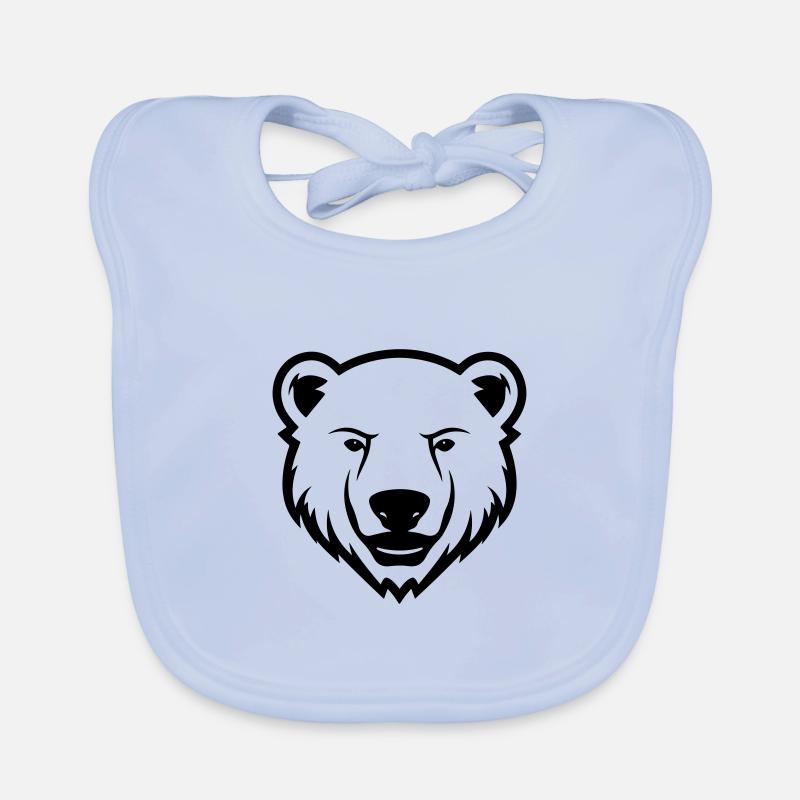 polar bear head polar bear Organic Baby Bibs