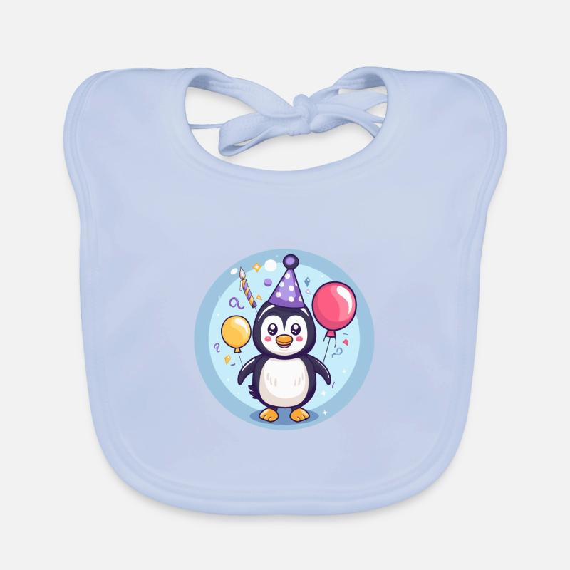 Pinguin Geburtstag Comic Baby Bio-Lätzchen