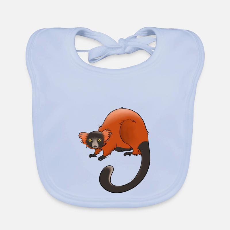 Rufous vari, lemur or nothing Organic Baby Bibs