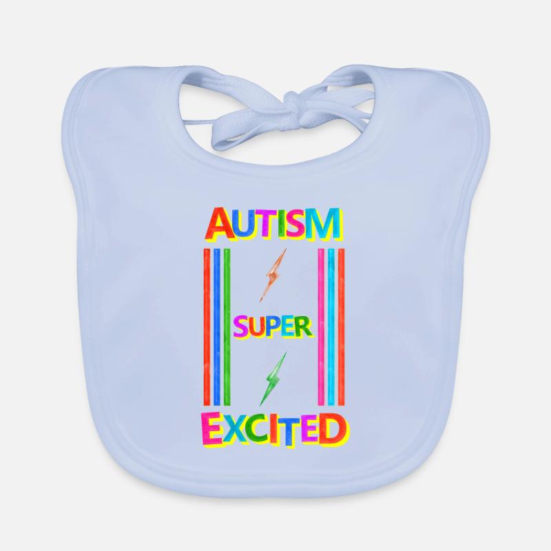 Autisme - Bavoir bio Bébé - bleu ciel