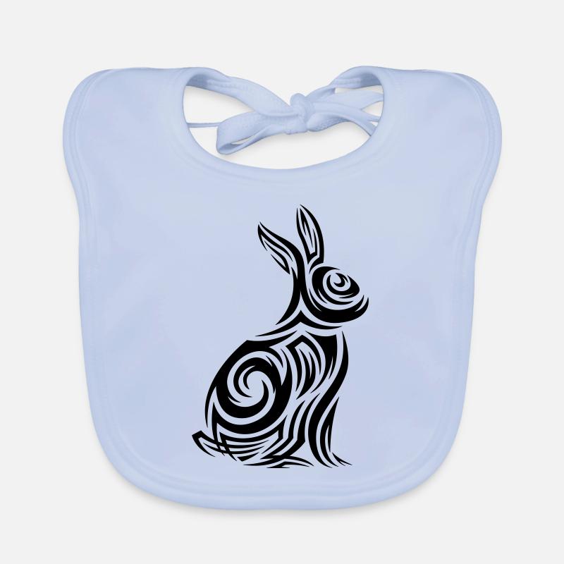 Rabbit Tribal Tattoo Organic Baby Bibs
