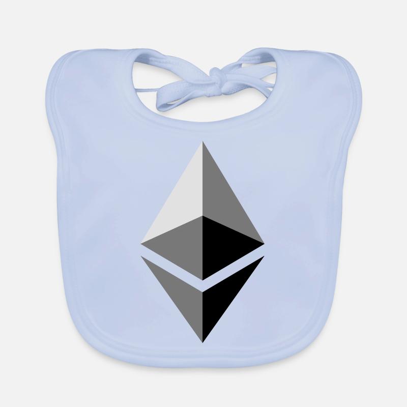 ETH éther Etherium - Bavoir bio Bébé - bleu ciel