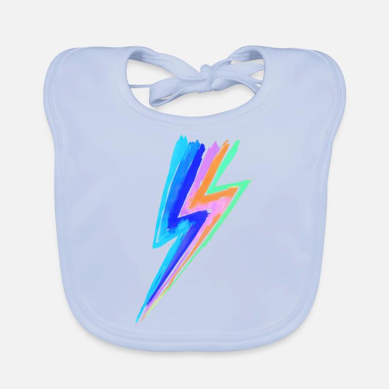 Regenbogen Power Blitz - Hit by stardust lightning Baby Bio-Lätzchen