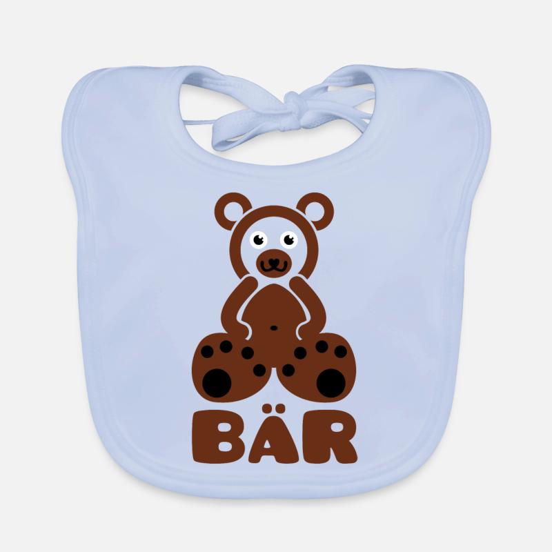 Un ours avec du texte - Bavoir bio Bébé - bleu ciel