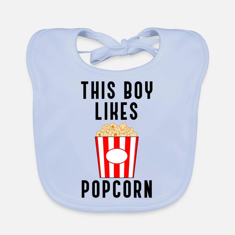 Boy Likes Popcorn Manger du maïs Regarder des Bavoir bio Bébé