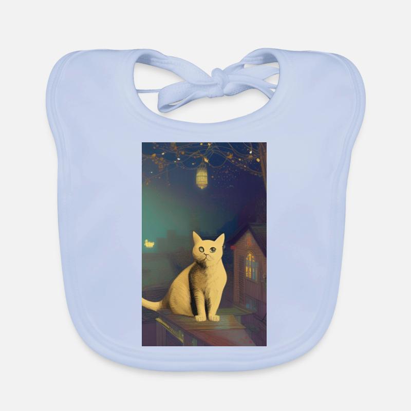 Cat AI Generated Art Organic Baby Bibs