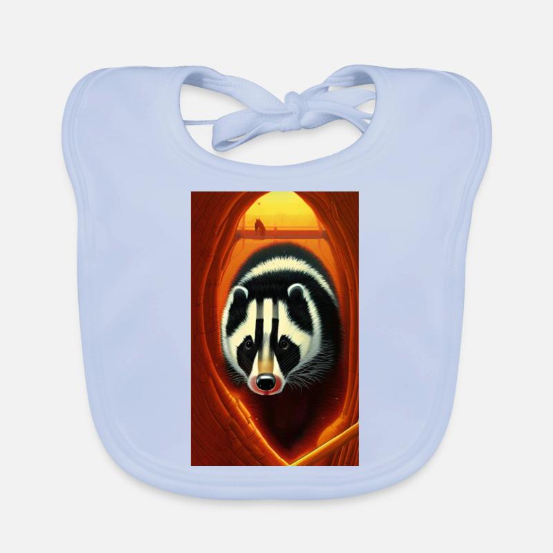 Badger (in german Dachs) cool portrait drawing Organic Baby Bibs