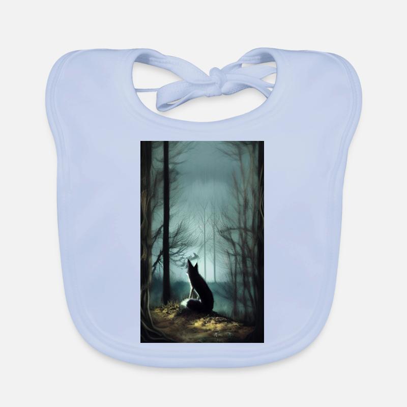 Cool Comic Portrait d’un renard dans le dessin de la forêt - Bavoir bio Bébé - bleu ciel