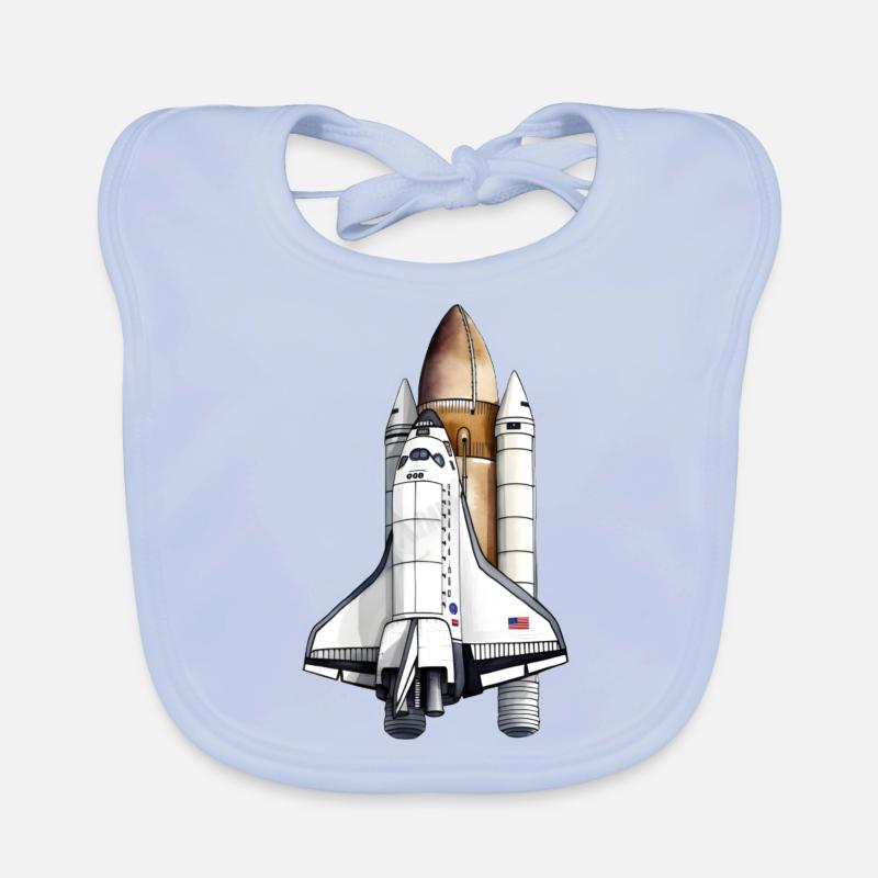 Space Shuttle beim Start Baby Bio-Lätzchen