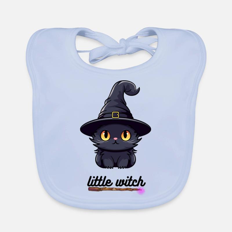 petite sorcière chat sorcière sorcière avec chapeau Bavoir bio Bébé