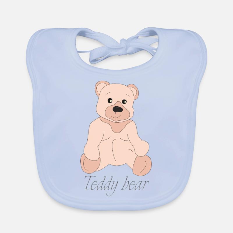 Pink teddy bear Organic Baby Bibs