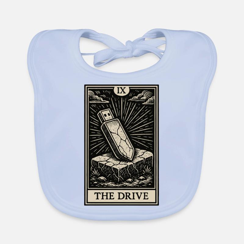 Das Laufwerk – Datahoarder USB Tarotkarte - Baby Bio-Lätzchen - sky Blue