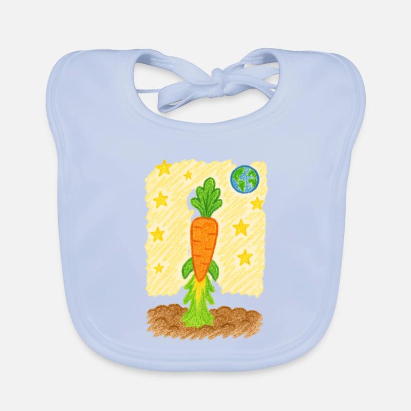 Fusée de carottes vers la planète Terre Bavoir bio Bébé