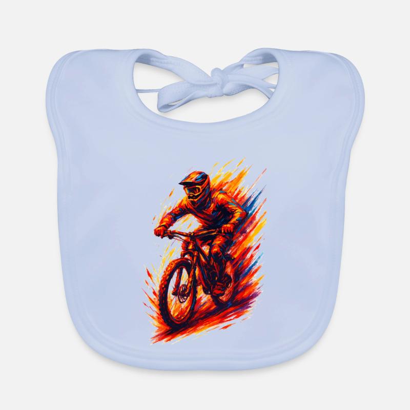 Mountainbiking Mountainbiker MTB cool Geschenk - Baby Bio-Lätzchen - sky Blue
