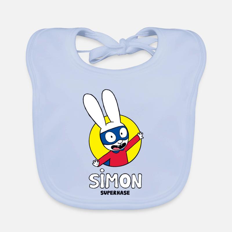 Simon Super Bunny avec costume de super-héros et lettrage Bavoir bio Bébé