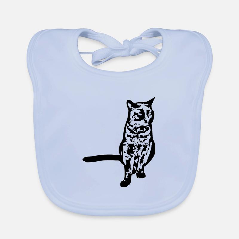 schwarze Katze Katze schwarz Katzen Geschenk Baby Bio-Lätzchen