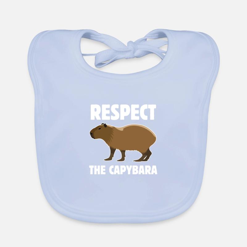 Respect the Cute Capybara - Geschenk - Spruch Baby Bio-Lätzchen
