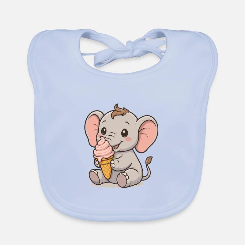 Eiszeit mit Elefant Baby Bio-Lätzchen