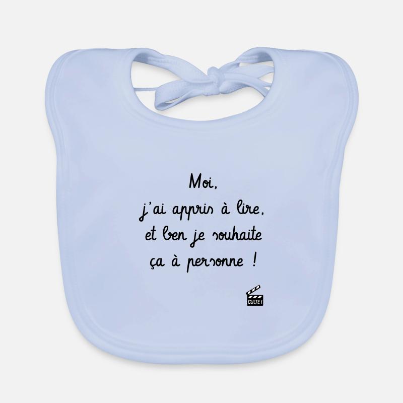 Kaameløtt - Réplique Culte - Citation Léodagan - Bavoir bio Bébé - bleu ciel