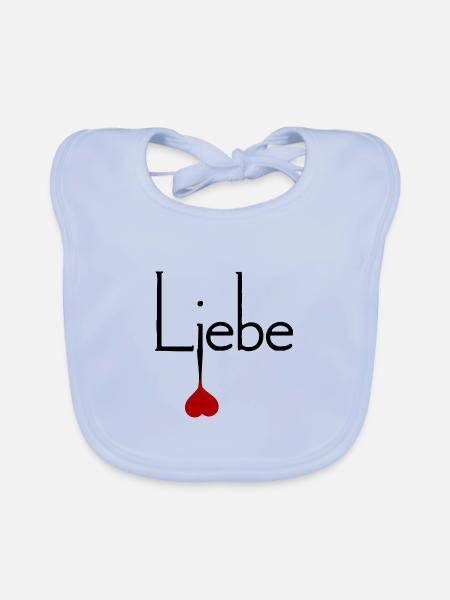 Mein Liebesmotiv - Baby Bio-Lätzchen - sky Blue - Vorne