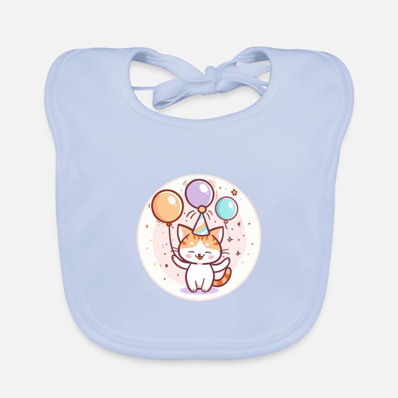 Cat Birthday Comic Organic Baby Bibs