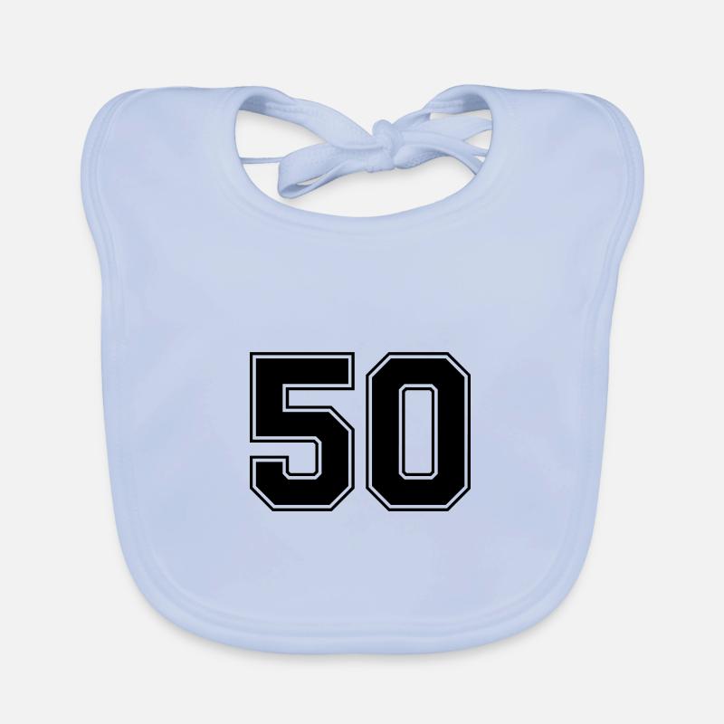 50 number jersey Organic Baby Bibs