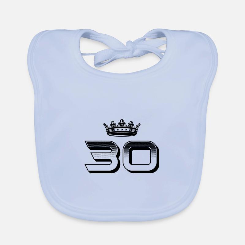 30 Number crown Organic Baby Bibs