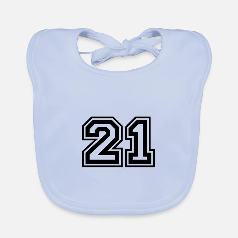 21 Number number Organic Baby Bibs