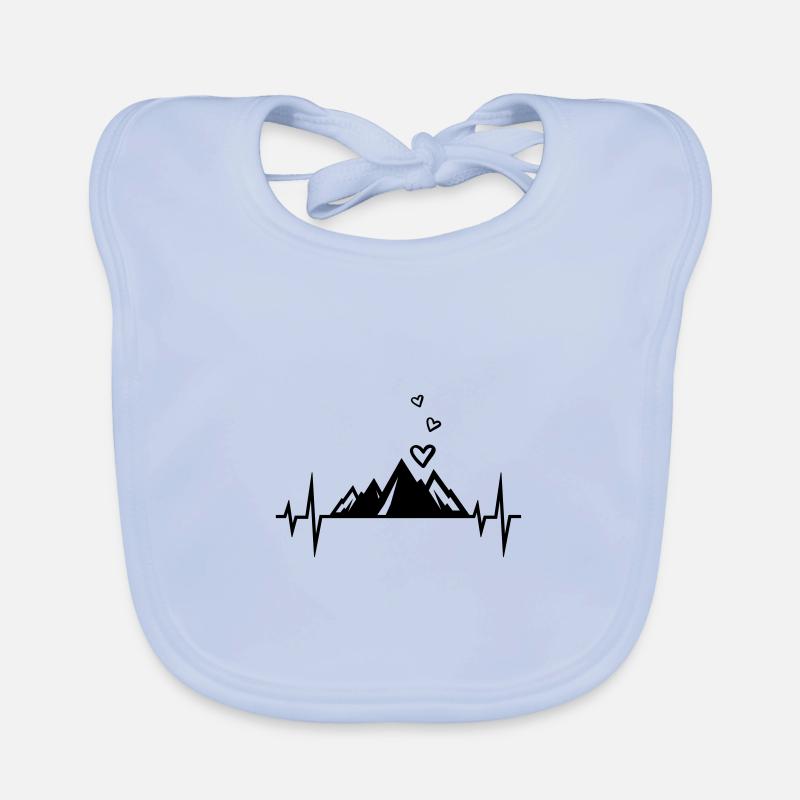 Mountains pulse heartbeat heart Organic Baby Bibs