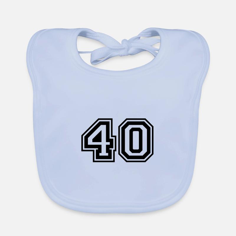40 Number number Organic Baby Bibs