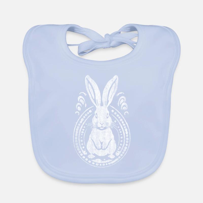 Used-look Easter Bunny Rabbit Organic Baby Bibs