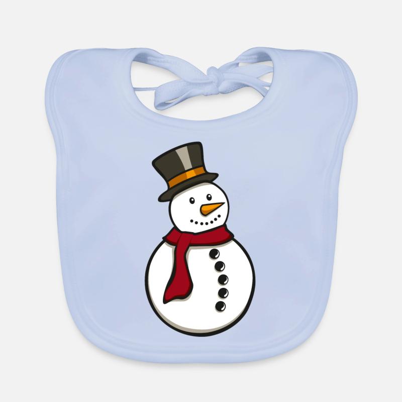 snowman Organic Baby Bibs