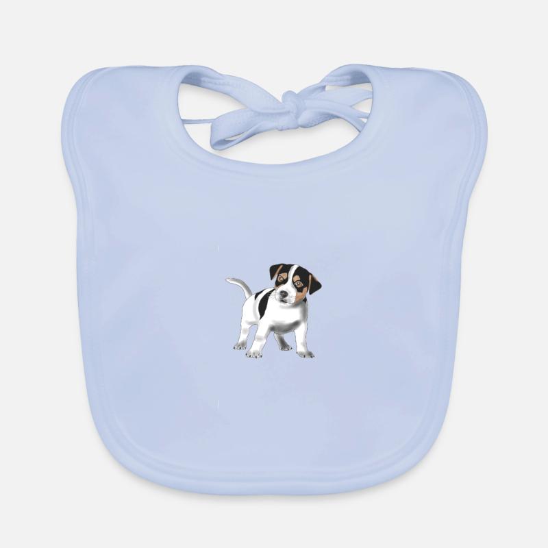 mignon Jack Russell Terrier - Bavoir bio Bébé - bleu ciel