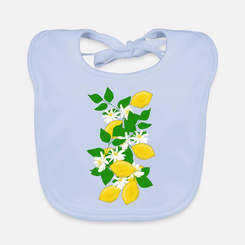 Citrons, branches, fleurs Bavoir bio Bébé
