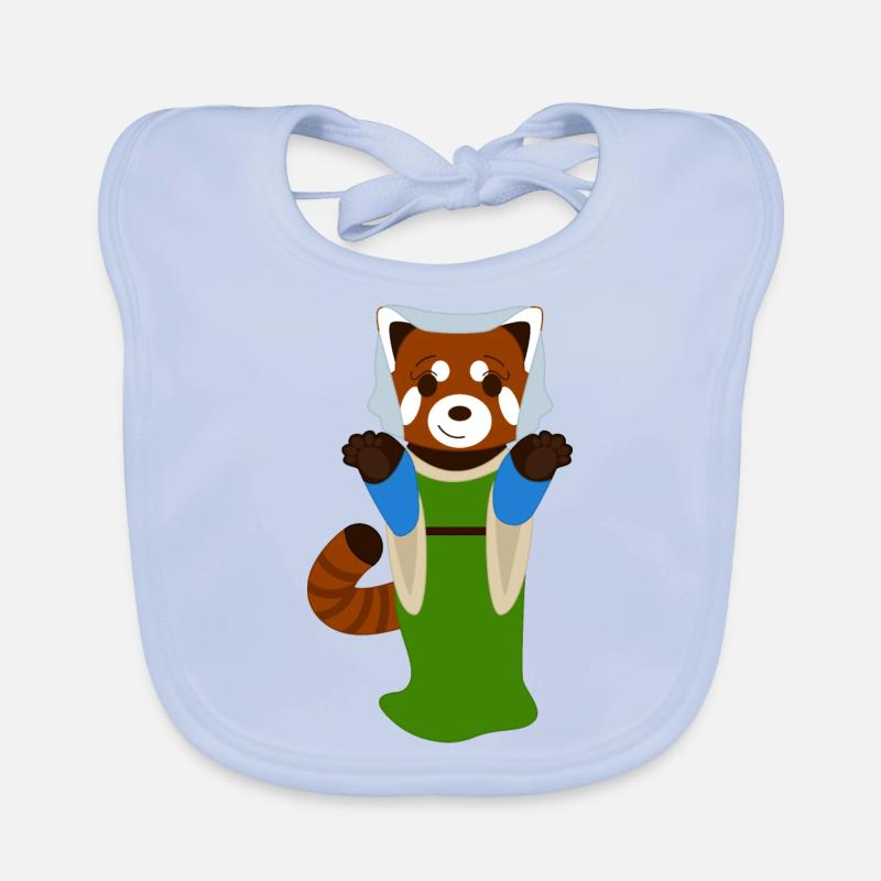 Red panda dressed as a Renaissance woman Organic Baby Bibs