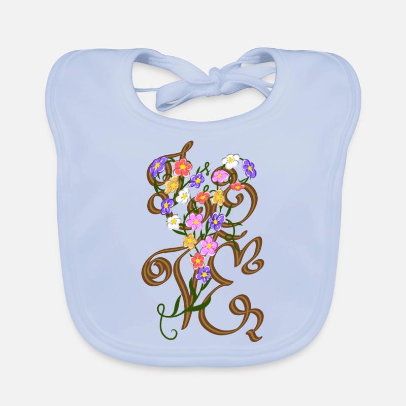 love fleurs en coeur Bavoir bio Bébé