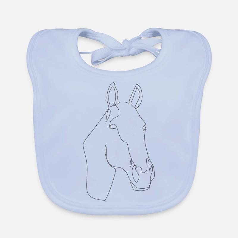 Pferdekopf Daci - Baby Bio-Lätzchen - sky Blue