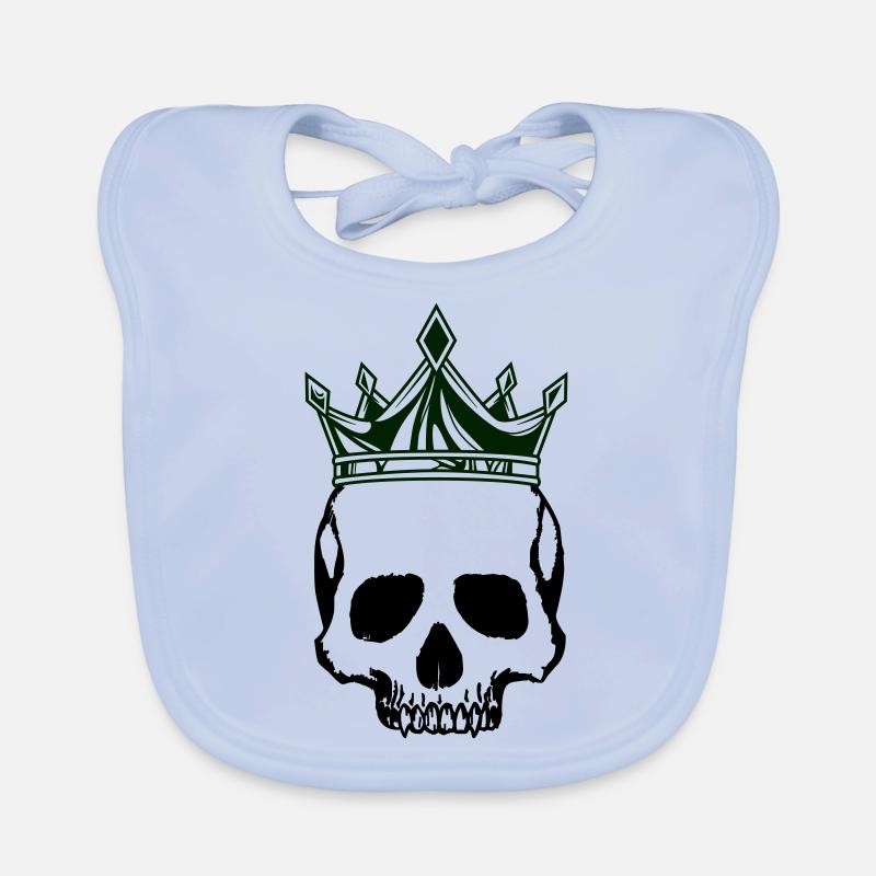Skull King Crown Organic Baby Bibs