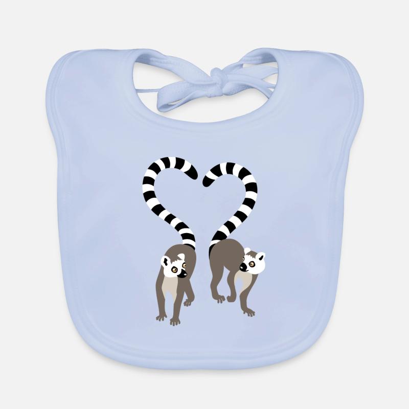 lemur love collection - Bavoir bio Bébé - bleu ciel