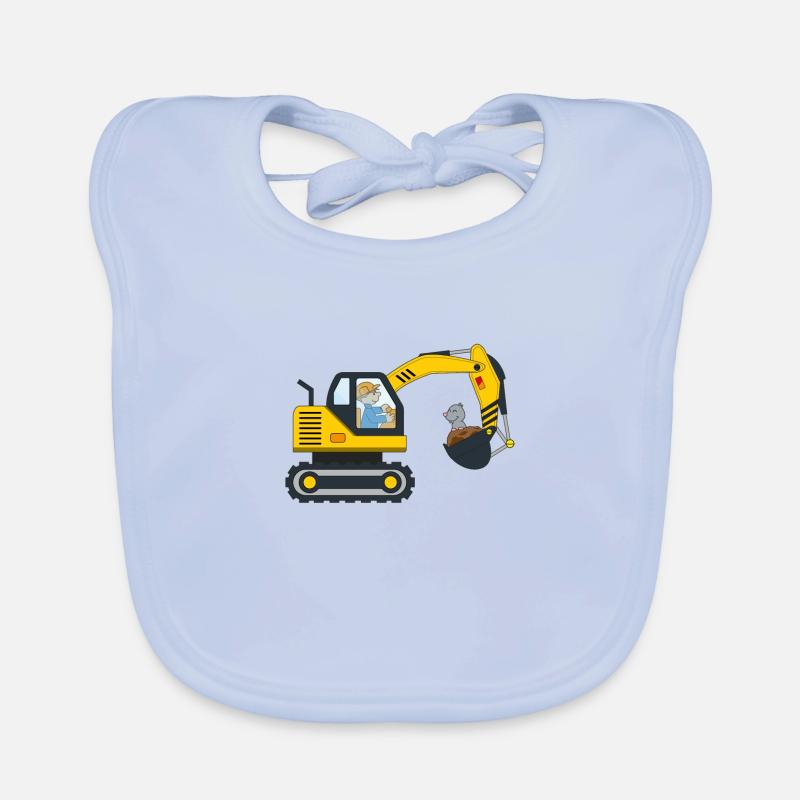 Bagger Baustelle Berufe Baggerfahrer Geschenk Baby Bio-Lätzchen