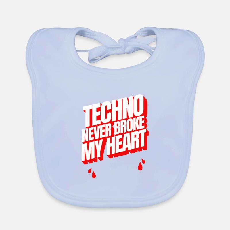 TECHNO NEVER BROKE MY HEART Baby Bio-Lätzchen